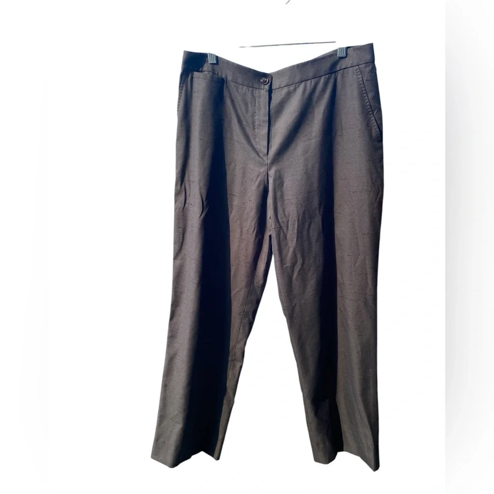 BRIONI SILK SHANTUNG WOMENS FLAT FRONT STRAIGHT LEG TROUSERS 10